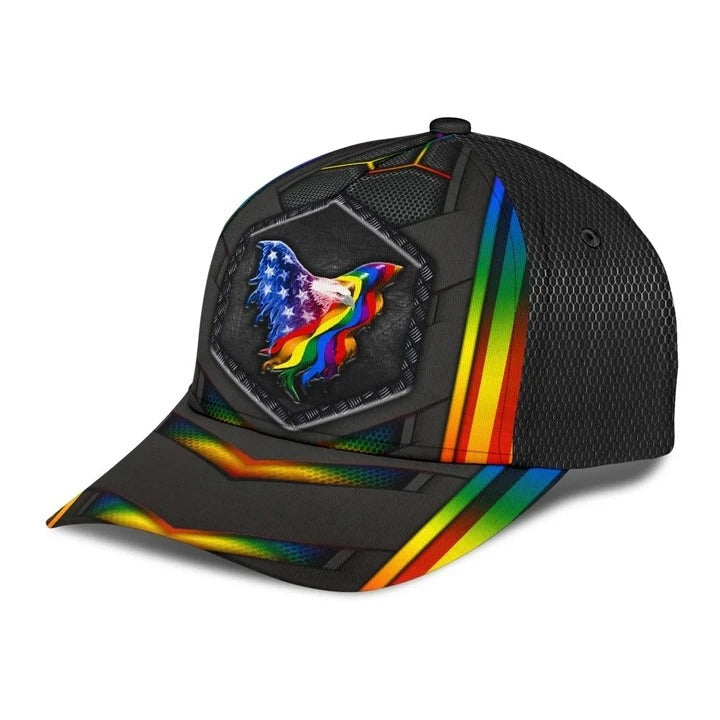 Pride Baseball Cap, Love Who You Want Eagle Lgbt 3D Printing Baseball Cap Hat Trucker Hats Custom Hats Gifts For Men & Women