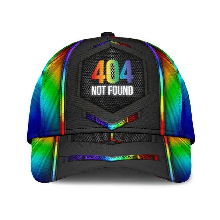 Pride Cap For LGBTQ, LGBT Printing Baseball Cap Hat 404 Not Found, All Over Print 3D Gay Lesbian Cap Trucker Hats Custom Hats Gifts For Men & Women