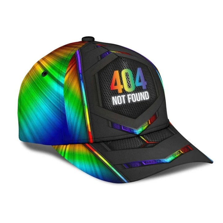 Pride Cap For LGBTQ, LGBT Printing Baseball Cap Hat 404 Not Found, All Over Print 3D Gay Lesbian Cap Trucker Hats Custom Hats Gifts For Men & Women