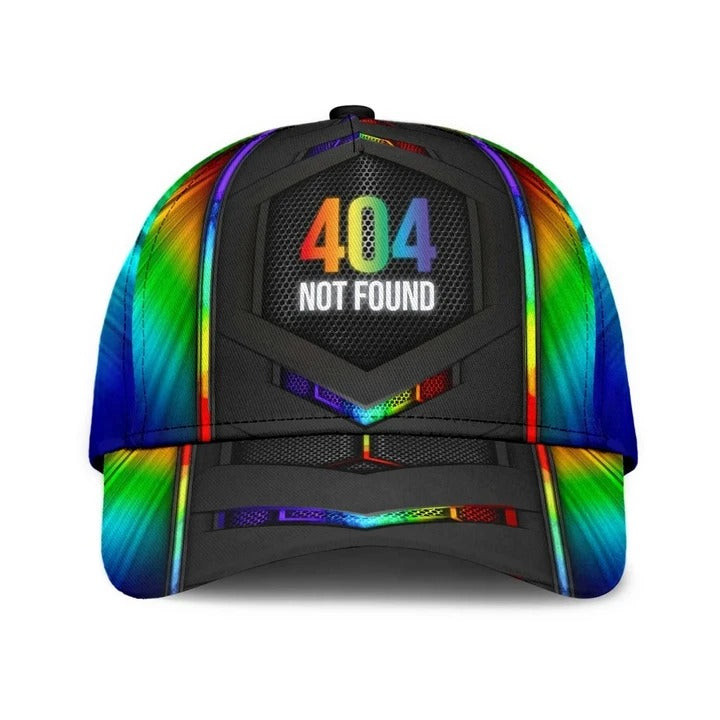 Pride Cap For LGBTQ, LGBT Printing Baseball Cap Hat 404 Not Found, All Over Print 3D Gay Lesbian Cap Trucker Hats Custom Hats Gifts For Men & Women