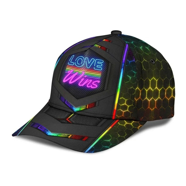 Pride Cap LGBT Love Wins Neon Printing Baseball 3D Cap Hat, Pride Accessories, Gay Gifts Trucker Hats Custom Hats Gifts For Men & Women