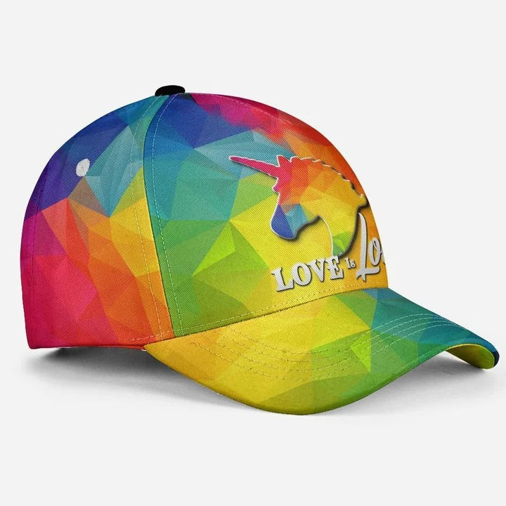 Pride Cap Lgbt Unicorn Love Is Love Lgbt Printing Baseball Cap Hat, Pride Accessories Trucker Hats Custom Hats Gifts For Men & Women