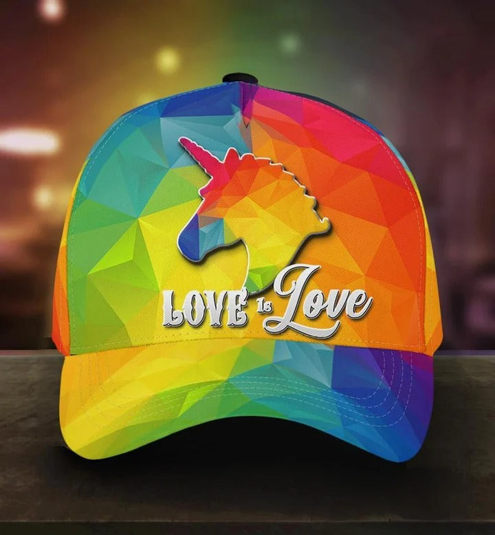 Pride Cap Lgbt Unicorn Love Is Love Lgbt Printing Baseball Cap Hat, Pride Accessories Trucker Hats Custom Hats Gifts For Men & Women