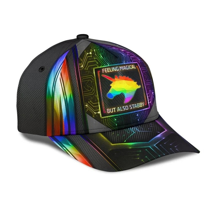 Pride Classic Cap, Lgbt Unicorn Printing Baseball Cap Hat Feeling Magical, Gift For Gaymer Trucker Hats Custom Hats Gifts For Men & Women