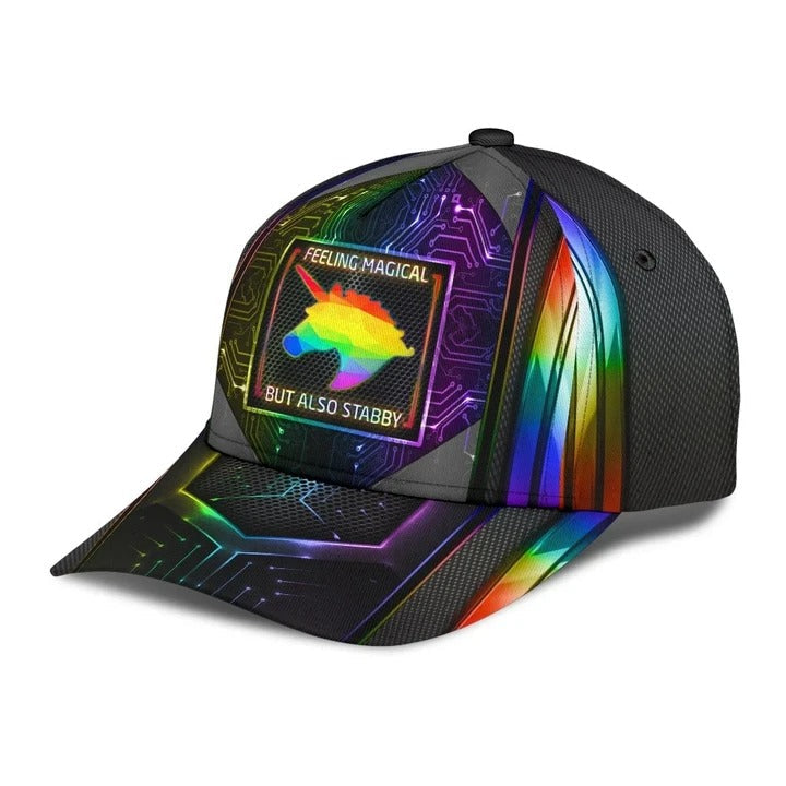 Pride Classic Cap, Lgbt Unicorn Printing Baseball Cap Hat Feeling Magical, Gift For Gaymer Trucker Hats Custom Hats Gifts For Men & Women