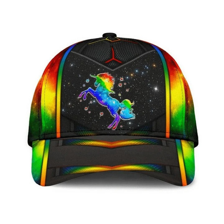 Pride Classic Cap, Lgbt Unicorn Printing Baseball Cap Hat Feeling Magical, Gift For Gaymer Trucker Hats Custom Hats Gifts For Men & Women