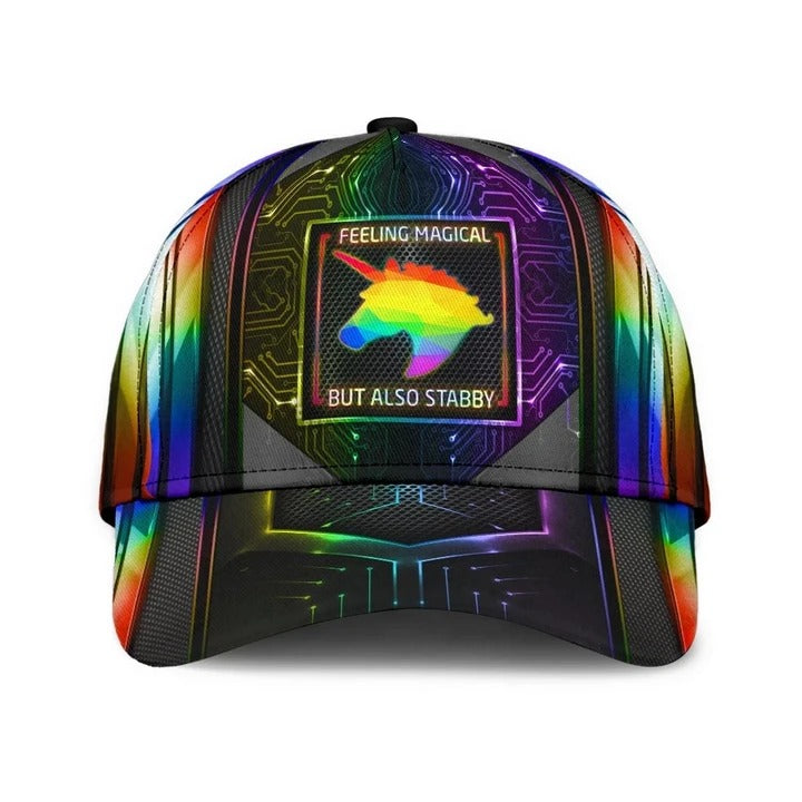 Pride Classic Cap, Lgbt Unicorn Printing Baseball Cap Hat Feeling Magical, Gift For Gaymer Trucker Hats Custom Hats Gifts For Men & Women