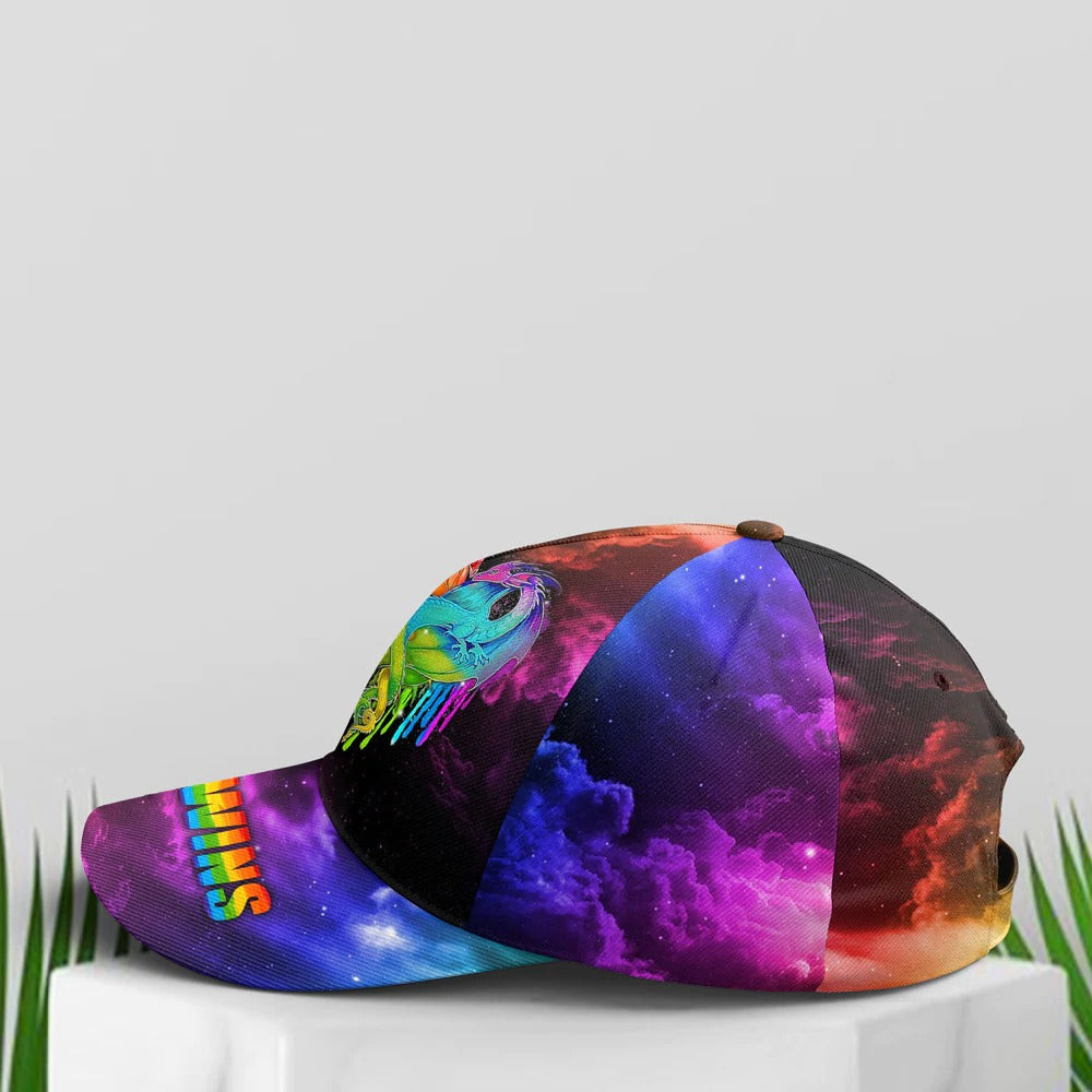 Pride Gay Baseball Cap, Lesbian Couple Classic Cap, Couple Dragon LGBT Love Win Rainbow Baseball Cap Trucker Hats Custom Hats Gifts For Men & Women