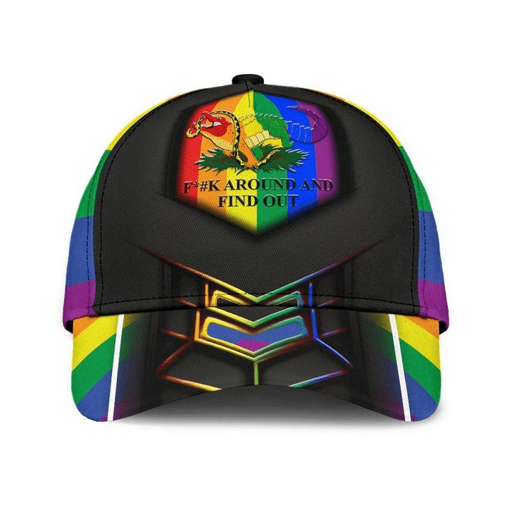 Pride Lgbt Cap For Gay Man, Around And Find Out Printing Baseball Cap Hat, Rainbow Cap Trucker Hats Custom Hats Gifts For Men & Women