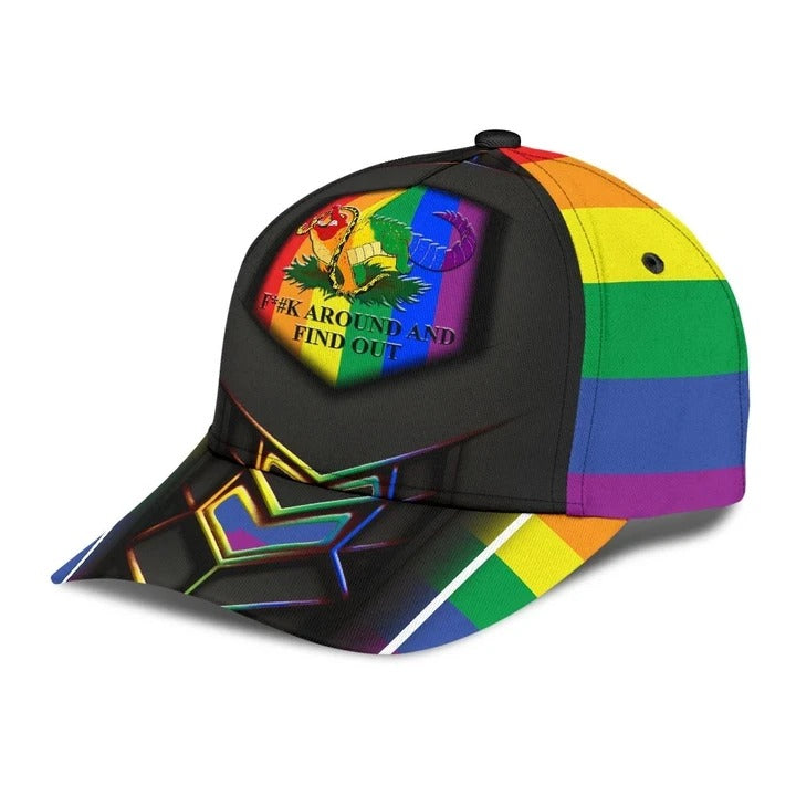 Pride Lgbt Cap For Gay Man, Around And Find Out Printing Baseball Cap Hat, Rainbow Cap Trucker Hats Custom Hats Gifts For Men & Women