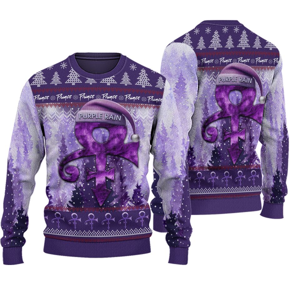 Prince 2024 Pur Rain In Christmas Ugly Sweater