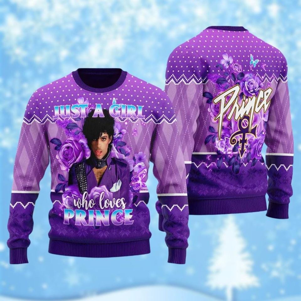 Prince Purple Christmas Sweater, Prince Purple Ugly Sweater