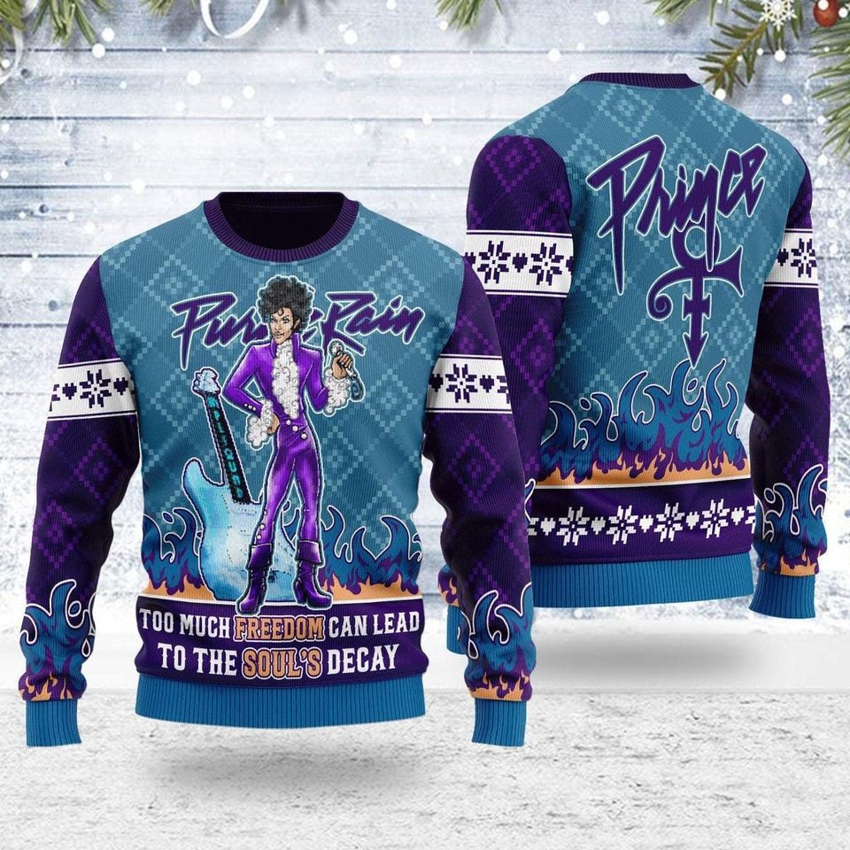 Prince Purple Fan Christmas Sweater - Soul's Decay Design