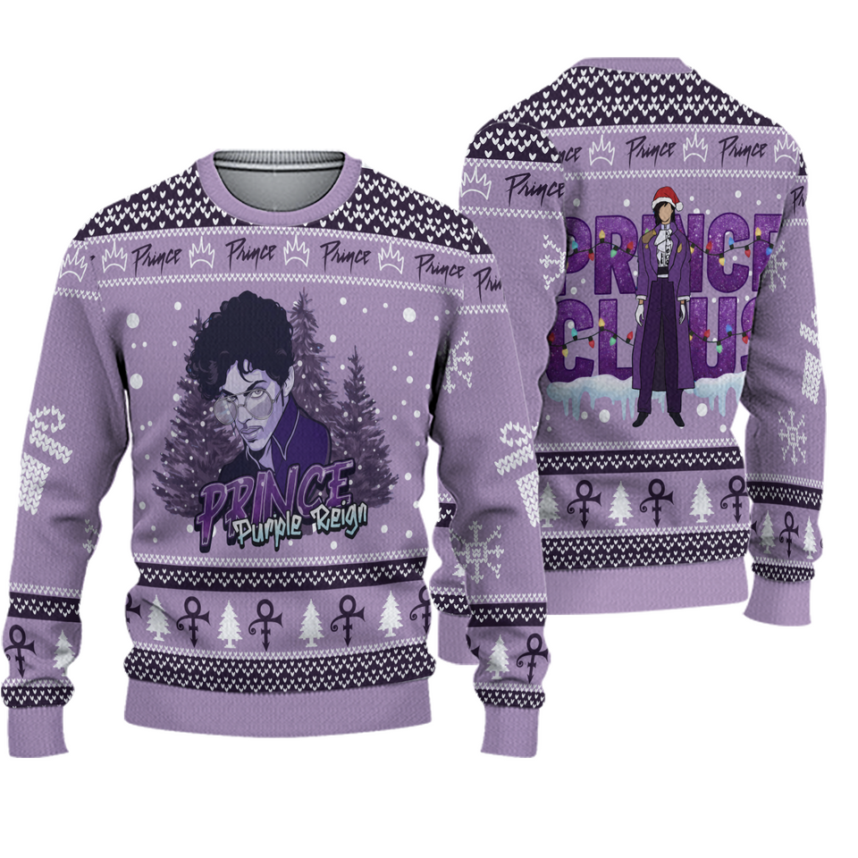 Prince Purple Reign Prince Claus Xmas Ugly Sweater
