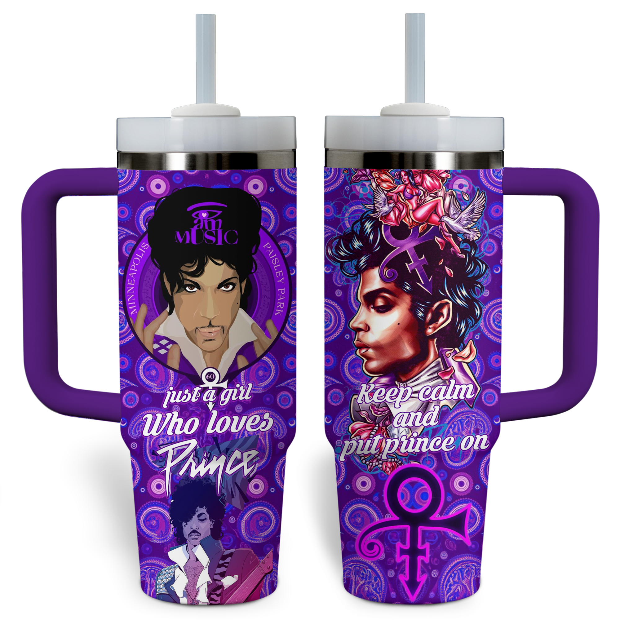 Prince Rogers Nelson Music Custom Stanley Cup 40 oz 30 oz Tumbler With HandleTVC2301766
