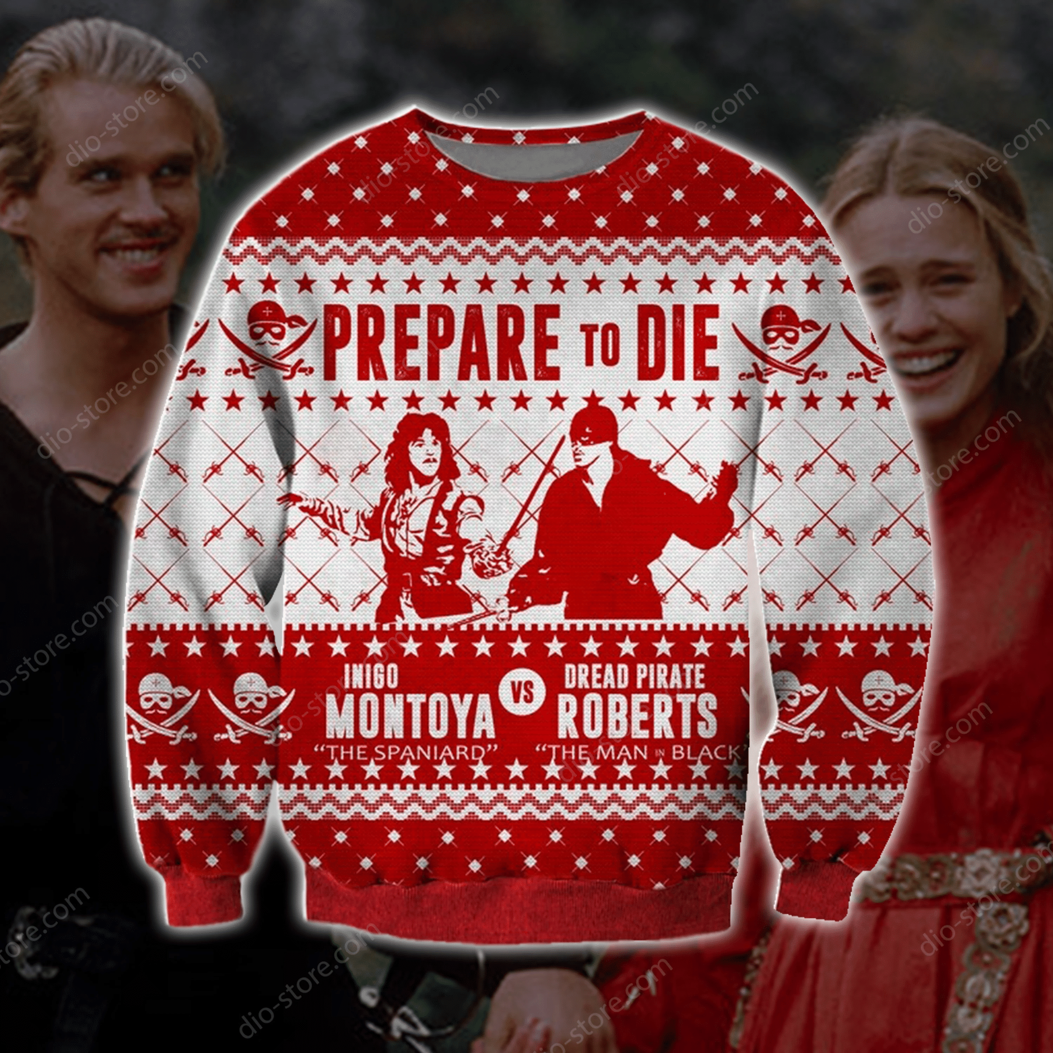 Princess Bride Funny Knitting Pattern 3D Print Ugly Christmas Sweater Adult 3D Funny Matching for family