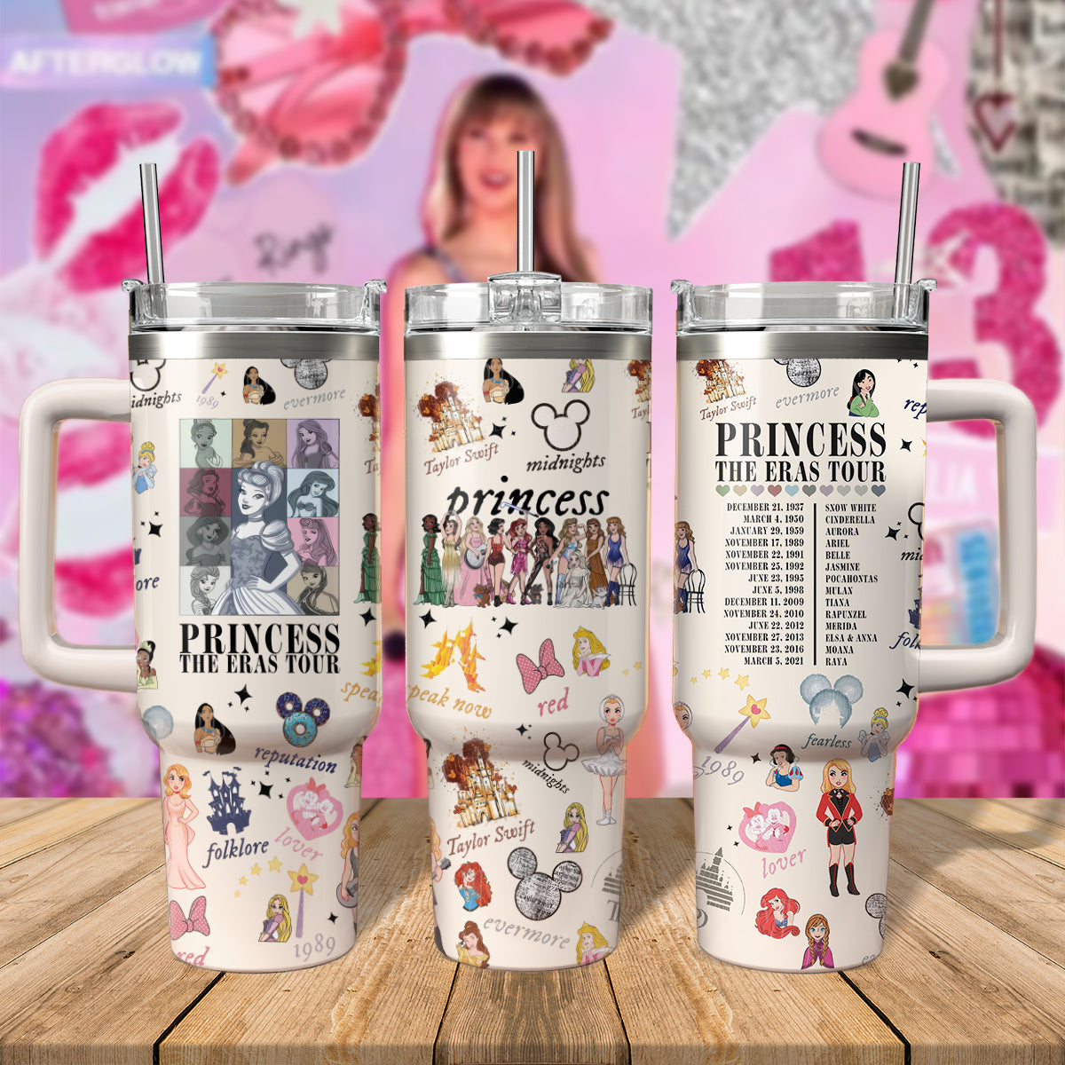 Princess Disney Cartoon Custom Stanley Cup 40 oz 30 oz Tumbler With HandleTVC2301805