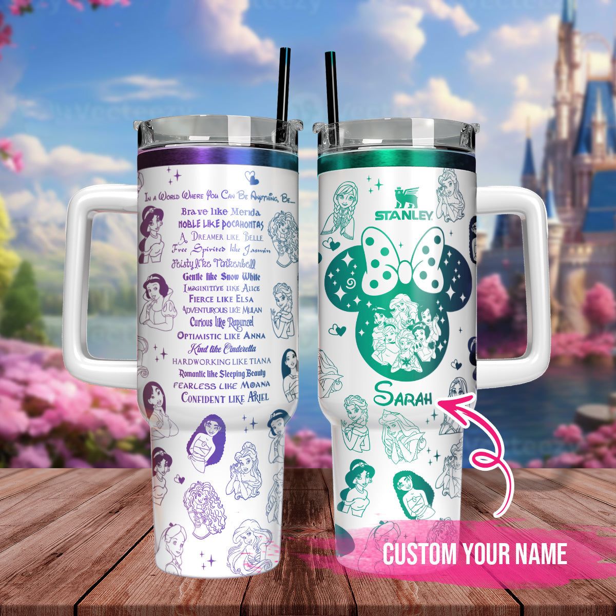 Princess Disney Cartoon Custom Stanley Cup 40 oz 30 oz Tumbler With HandleTVC2301806
