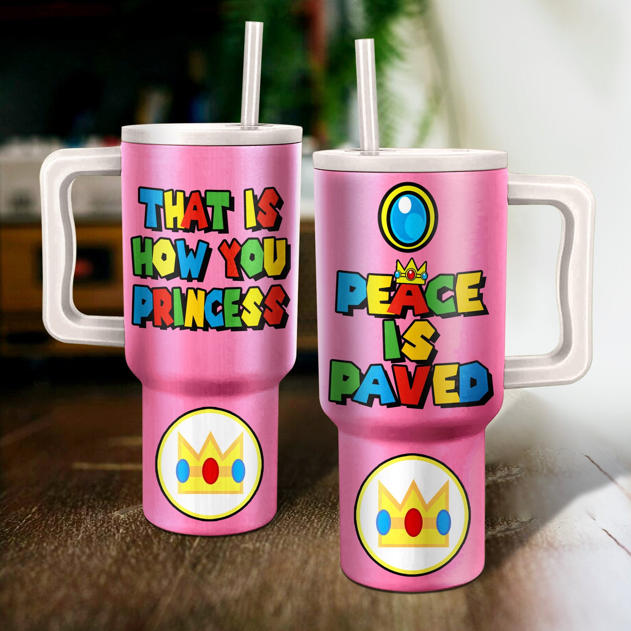 Princess Peach Super Mario Custom Stanley Cup 40 oz 30 oz Tumbler With HandleTVC2301832