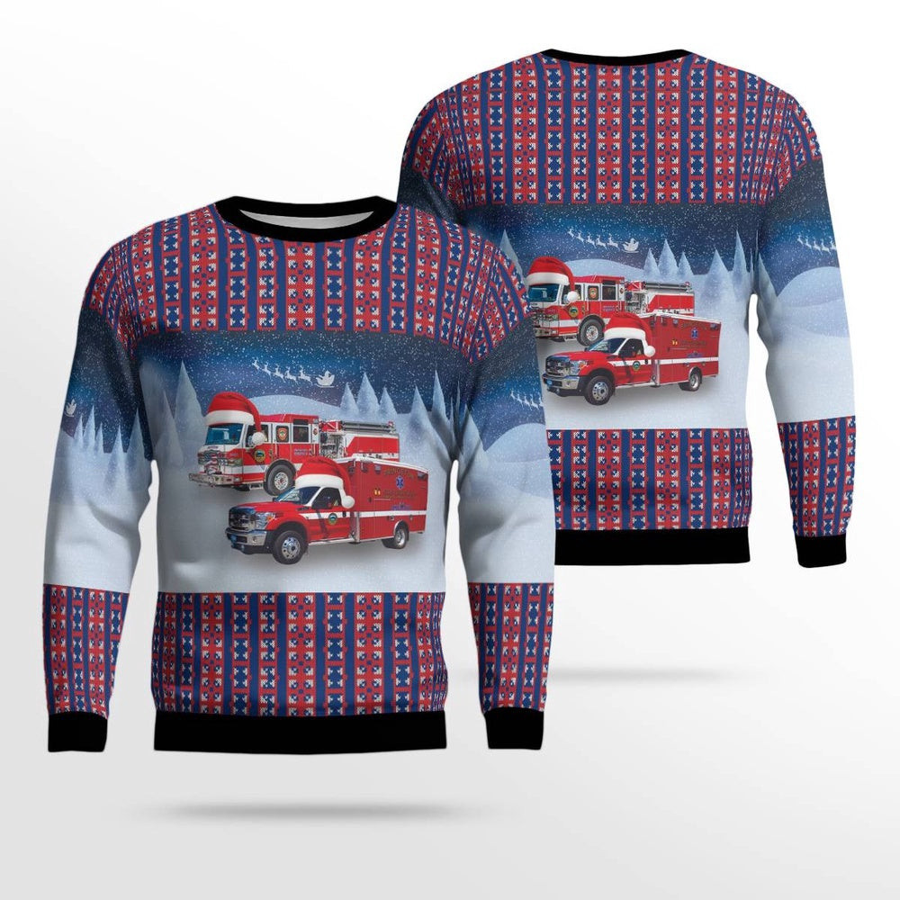 Princeton Massachusetts Princeton Fire Department Christmas AOP Ugly Sweater Unisex Christmas Gift