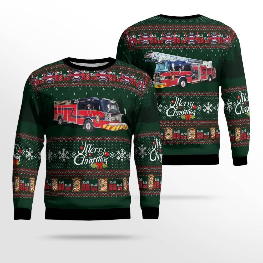 Princeton Texas Princeton Fire Department Christmas AOP Ugly Sweater Unisex Christmas Gift III