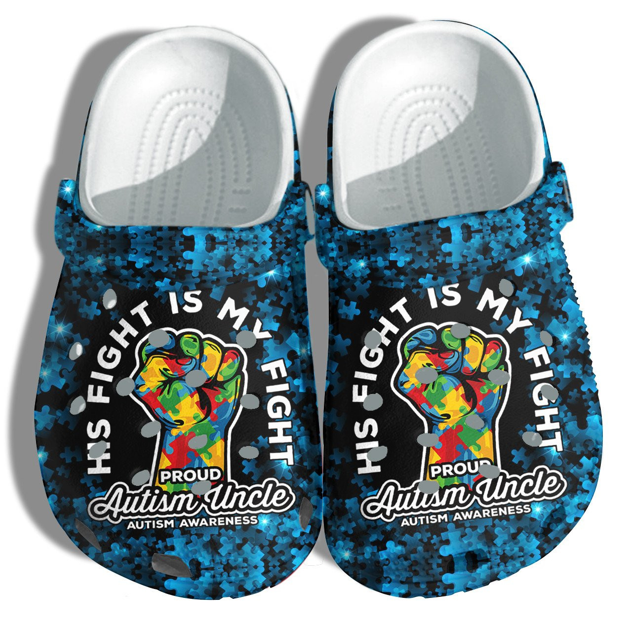 Proud Autism Uncle Autism Awareness Clogs Shoes Gifts