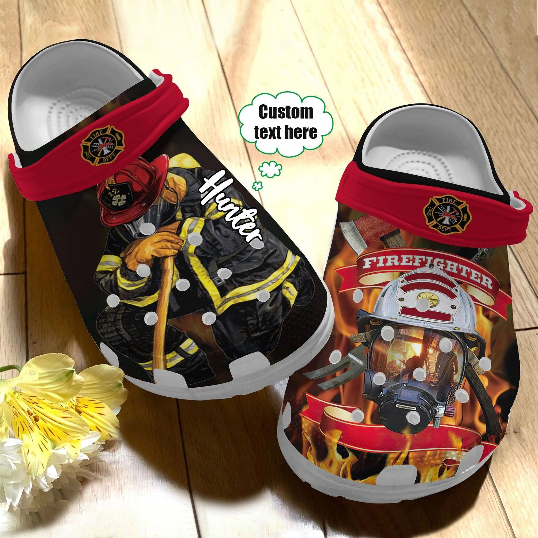 Proud Firefighter clog Shoes Custom