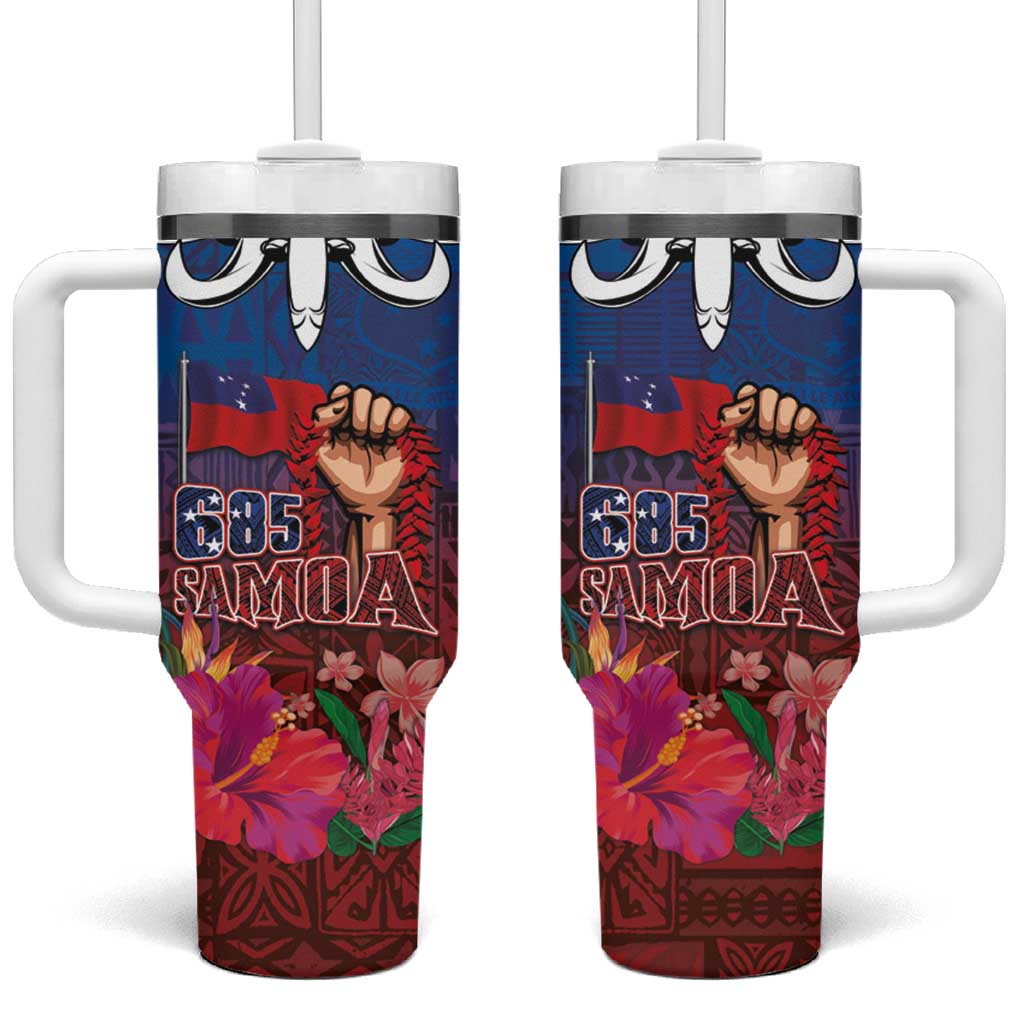 Proud of Samoa 685 Ula Nifo and Hibiscus Tapa Tribal Custom Stanley Cup 40 oz 30 oz Tumbler With HandleTVC2301348