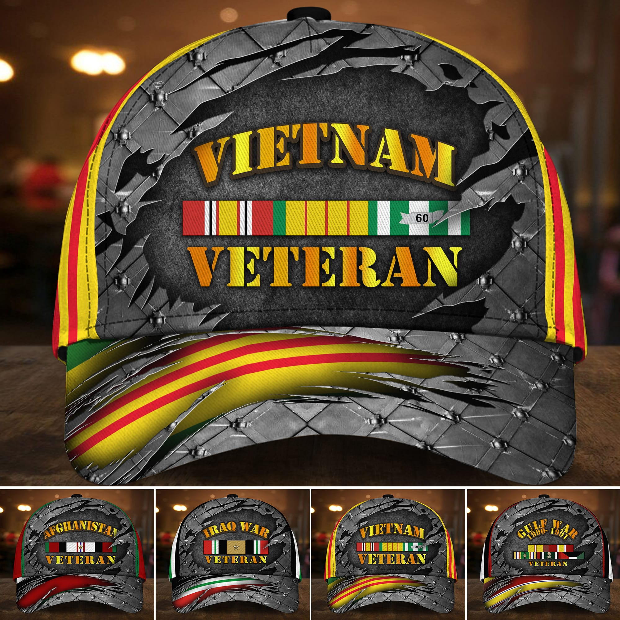 Proud To Have Served Vietnam Veteran 3D Printed Cap Iron Camo Cap Trucker Hats Custom Hats Gifts For Men & Women