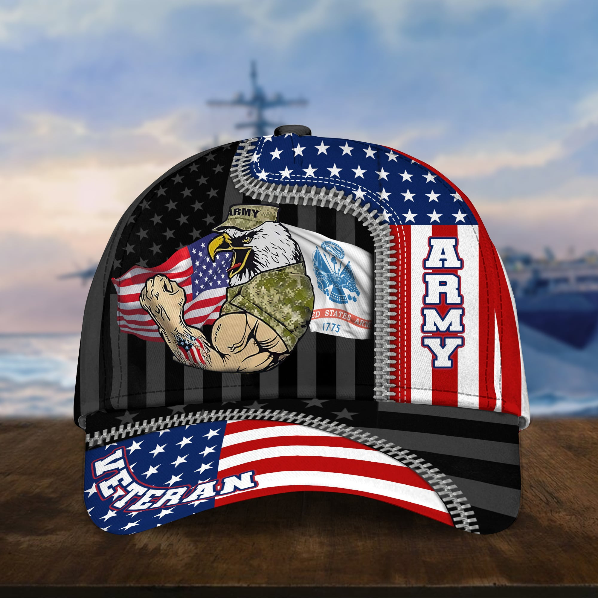 Proudly Served Multiservice U.S Veteran 3D Printed Cap Trucker Hats Custom Hats Gifts For Men & Women