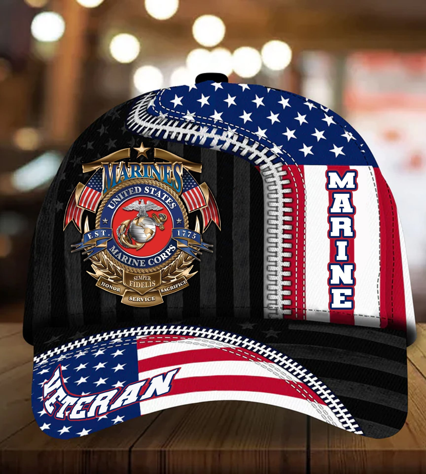 Proudly Served Multiservice U.S Veteran 3D Printed Cap Trucker Hats Custom Hats Gifts For Men & Women