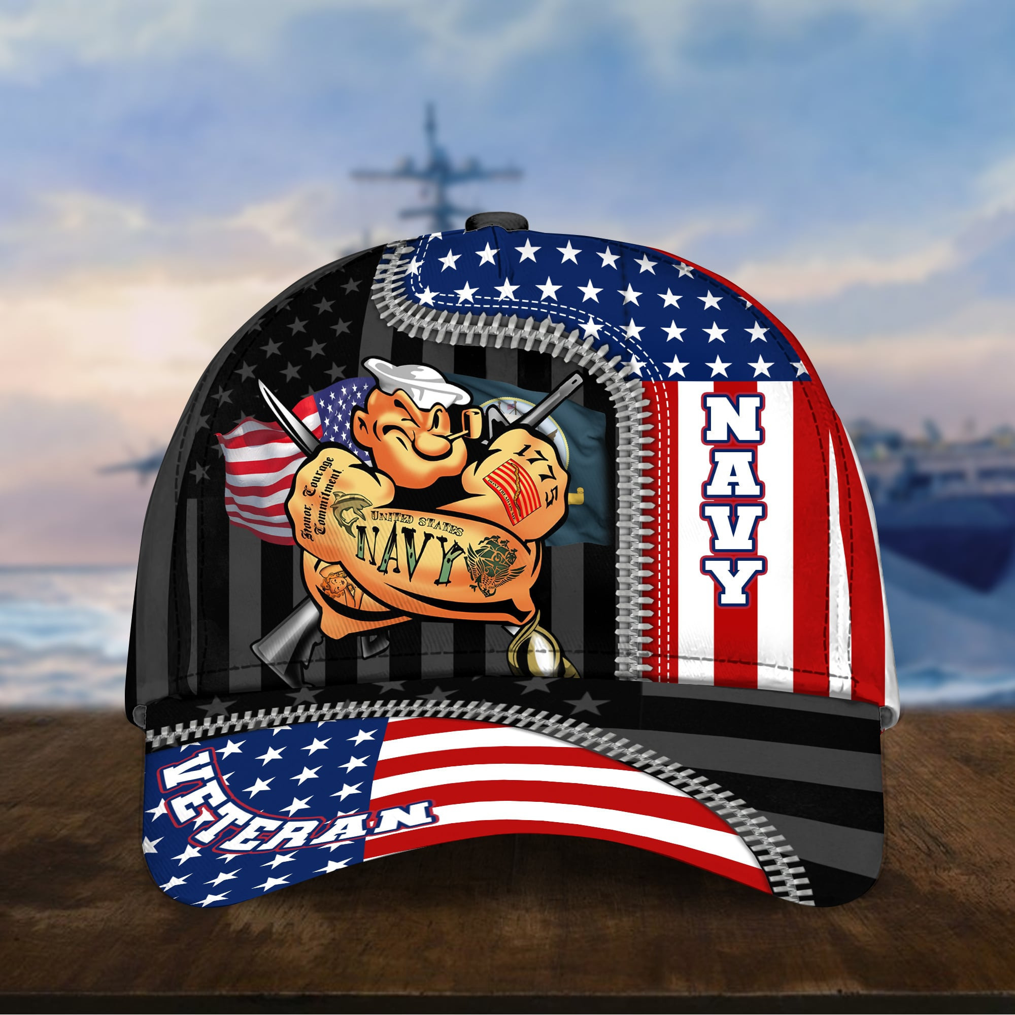 Proudly Served Multiservice U.S Veteran 3D Printed Cap Trucker Hats Custom Hats Gifts For Men & Women
