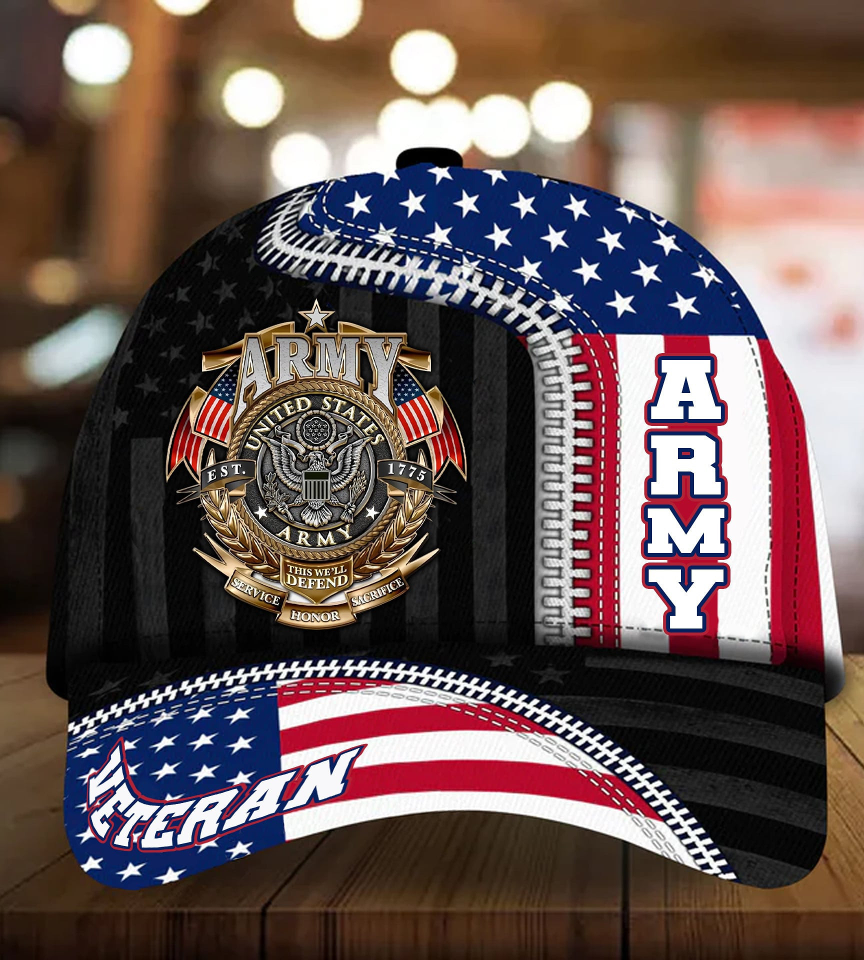 Proudly Served Multiservice U.S Veteran 3D Printed Cap Trucker Hats Custom Hats Gifts For Men & Women
