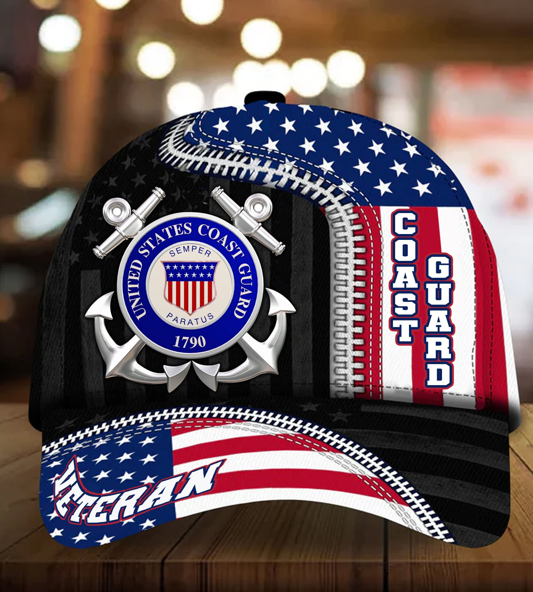 Proudly Served U.S Coast Guard Veteran 3D Printed Cap Trucker Hats Custom Hats Gifts For Men & Women