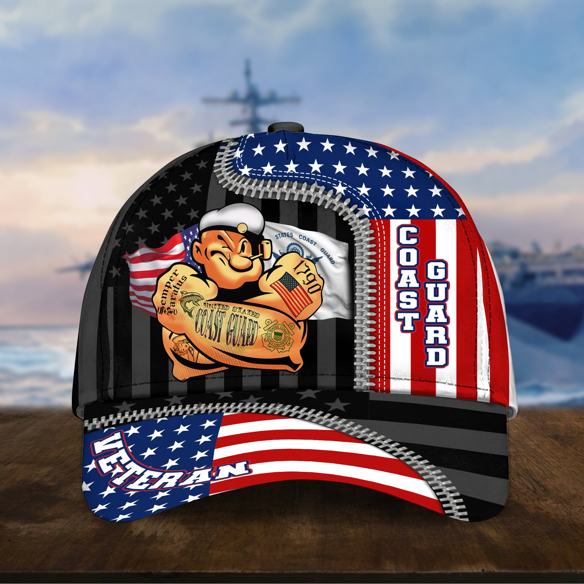 Proudly Served U.S Coast Guard Veteran 3D Printed Cap Trucker Hats Custom Hats Gifts For Men & Women