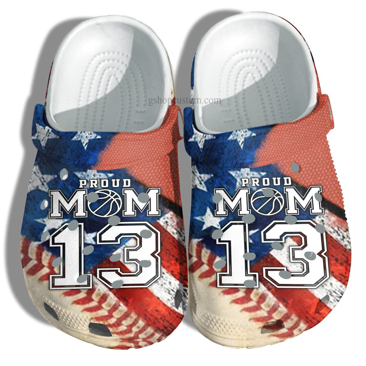 Pround Mom Basketball Player Croc Shoes Gift Wife Birthday- Basketball Mom Supporter Son Player Shoes Gift Women