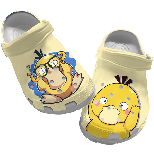 Psyduck Pokemon Anime Crocs Crocband Clogs Shoes Comfortable For Men Women and Kids