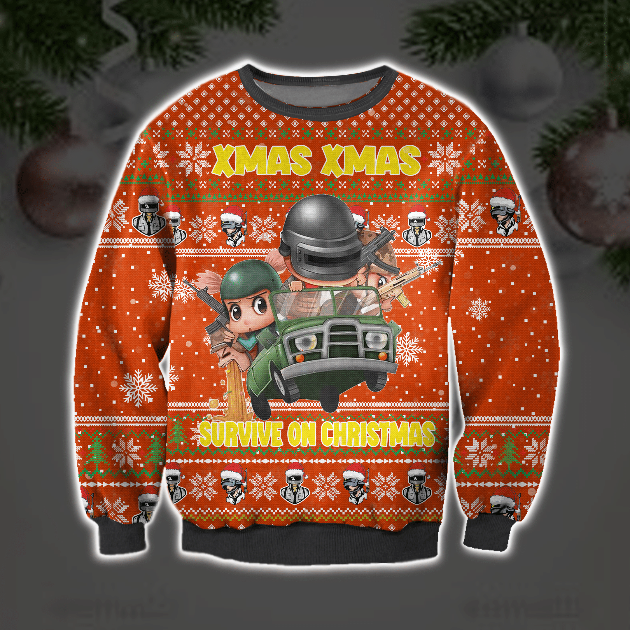 Pubg Game Ugly Christmas Sweater Adult 3D Funny Matching for family
