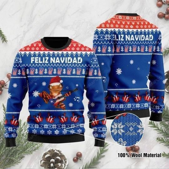 Puerto Rico Coqui Feliz Navidad Ugly Christmas Sweater Adult 3D Funny Matching for family