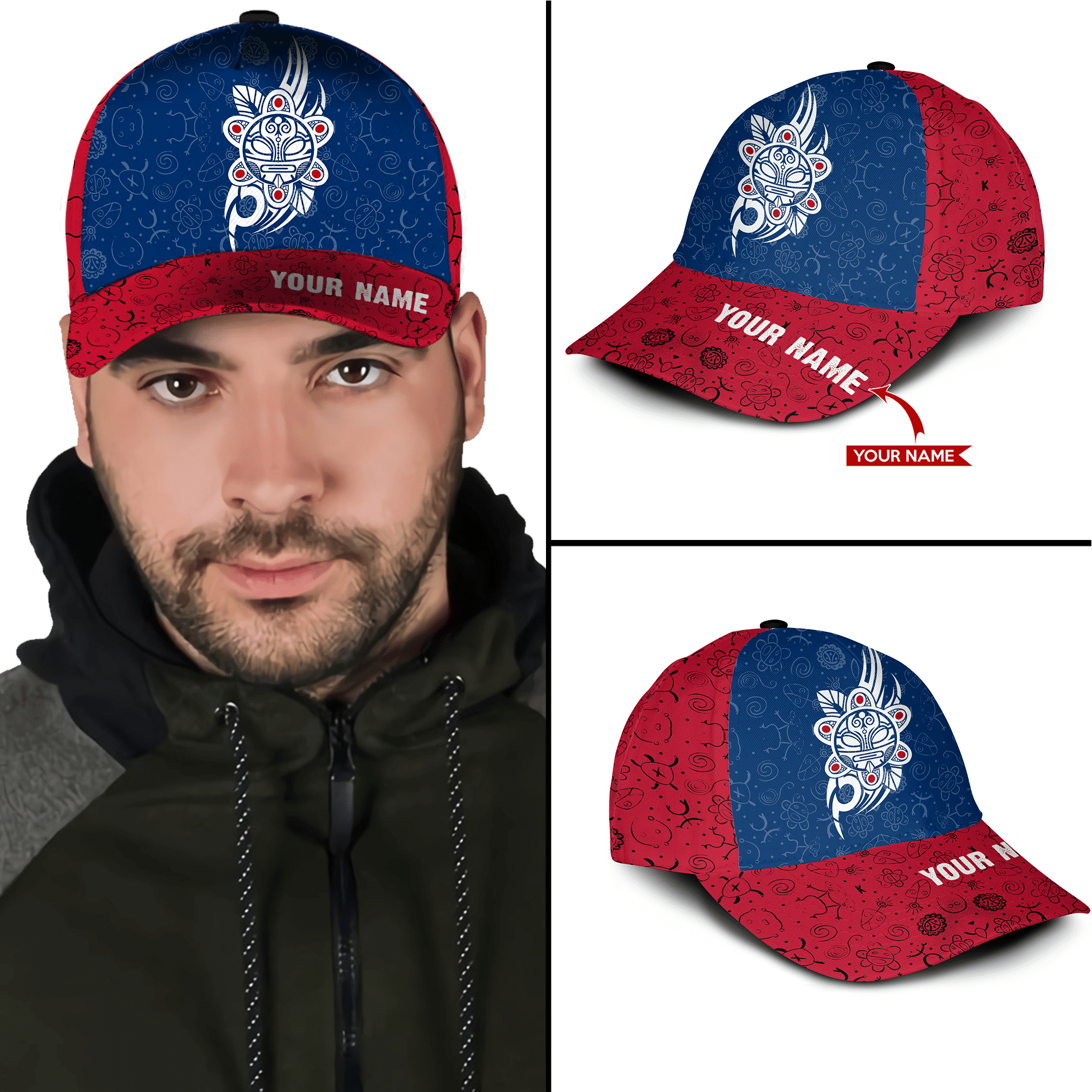 Puerto Rico Sol Taino Personalized Hat Classic Cap Trucker Hats Custom Hats Gifts For Men & Women