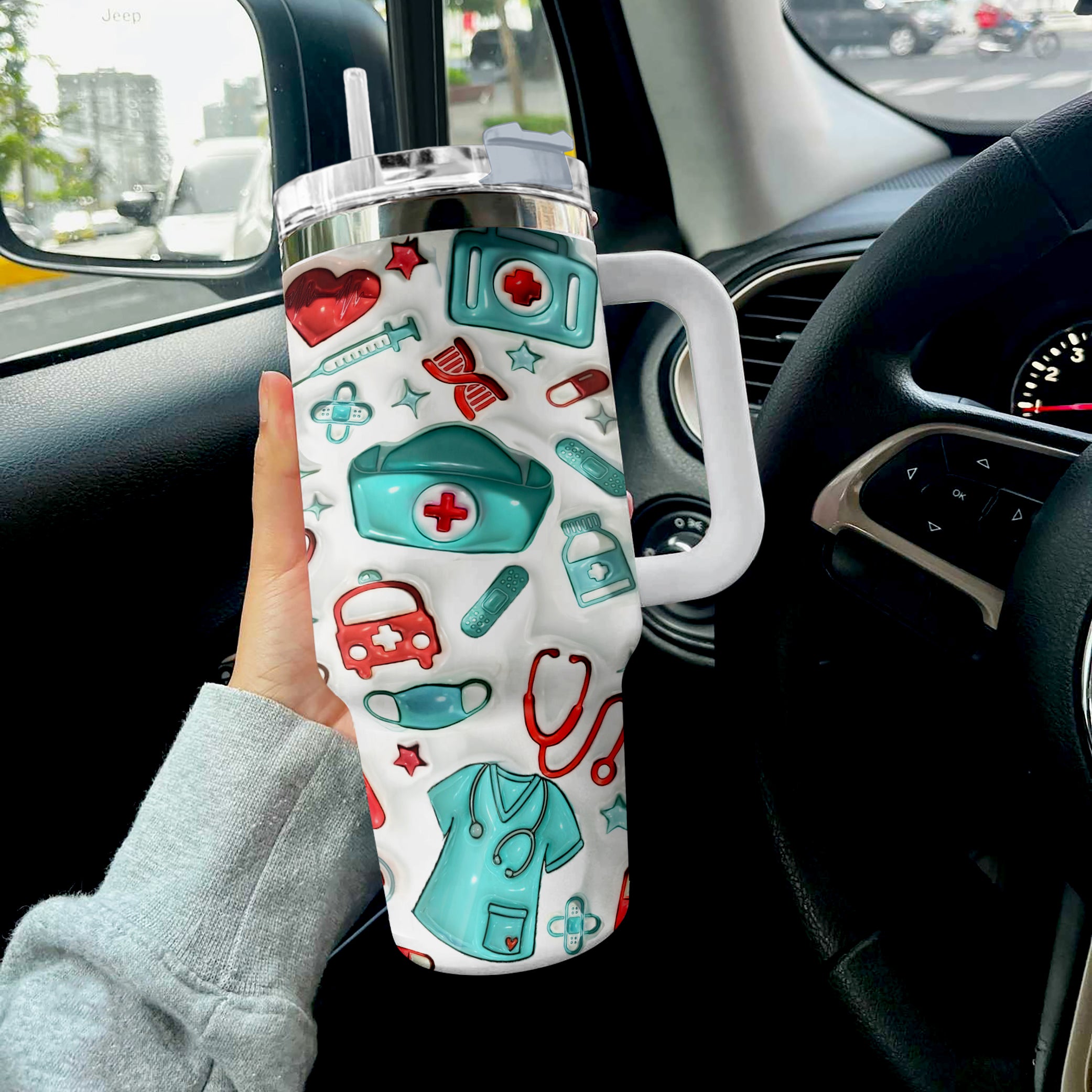 Puffy Nurse Custom Stanley Cup 40 oz 30 oz Tumbler With HandleTVC2301294 - Image 2