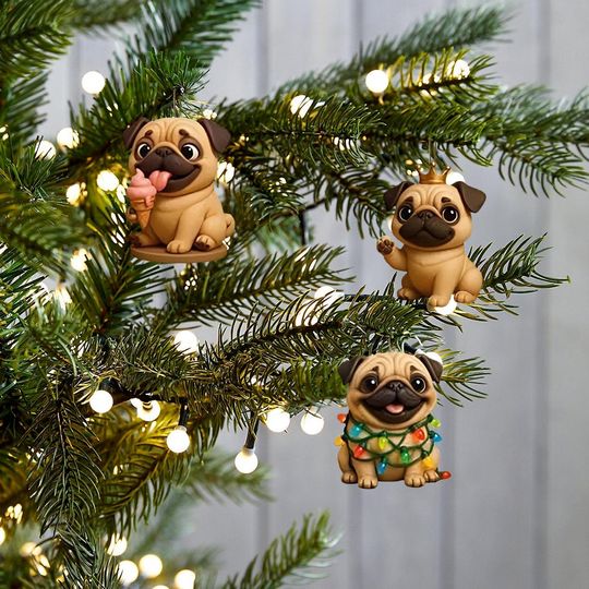 Pug Advent Calendar 2025, 24 Day Pug Dog Figurines : Vintage Christmas Ornament Countdown - Image 17