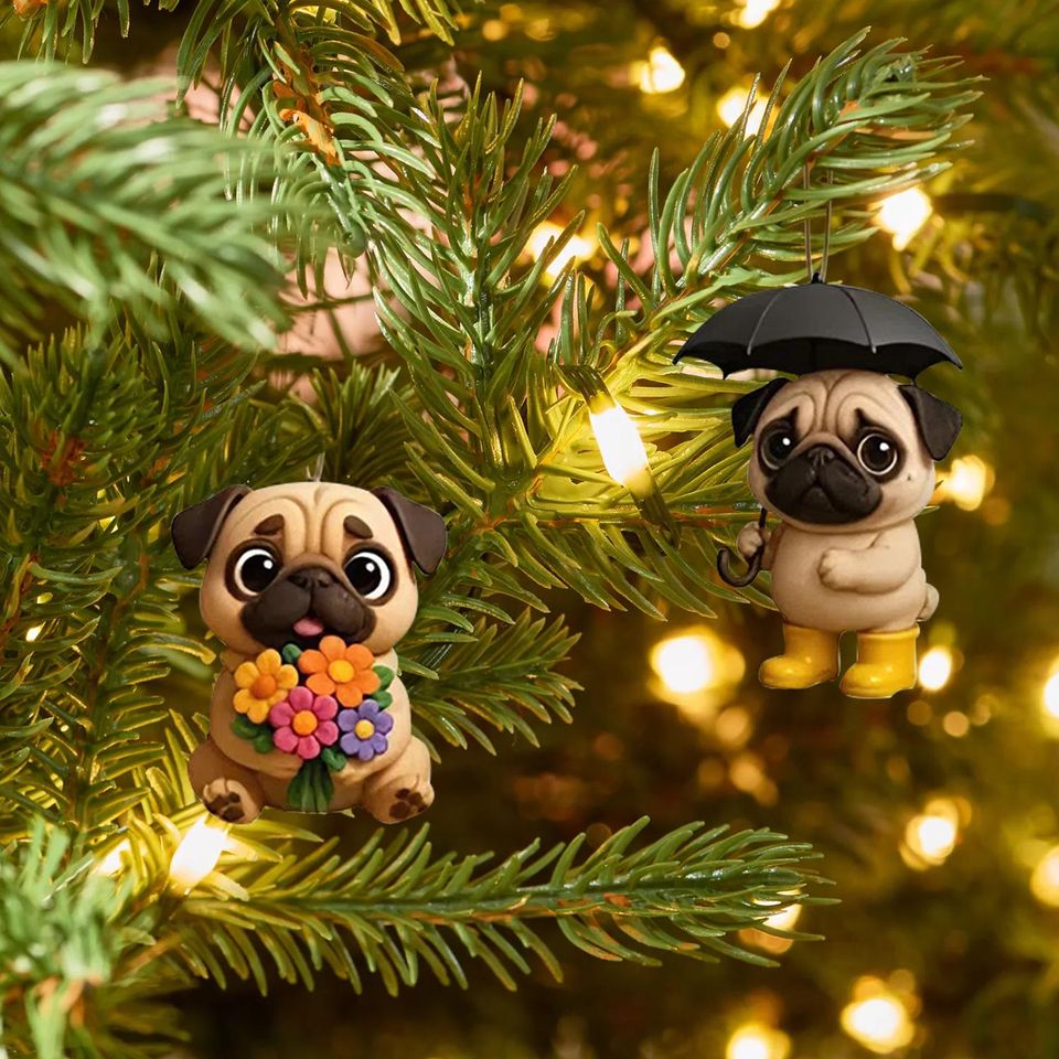 Pug Advent Calendar 2025, 24 Day Pug Dog Figurines : Vintage Christmas Ornament Countdown - Image 7