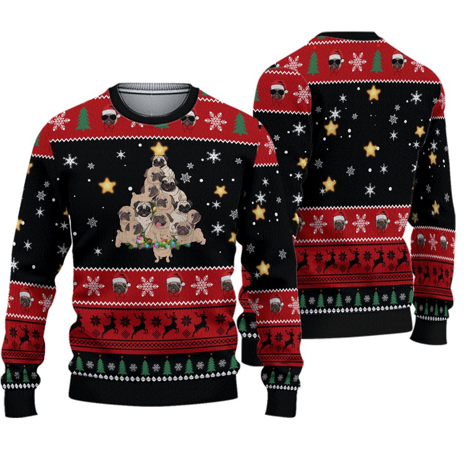 Pug Christmas Ugly Knitted Christmas Sweater
