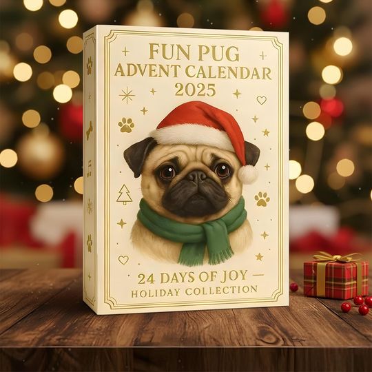 Pug Dog Advent Calendar 2025 2D Acrylic Gift, 24 Pcs Cute Pug Figures, Christmas Countdown Calendar, Unique Holiday Gift, Xmas Decor - Image 11