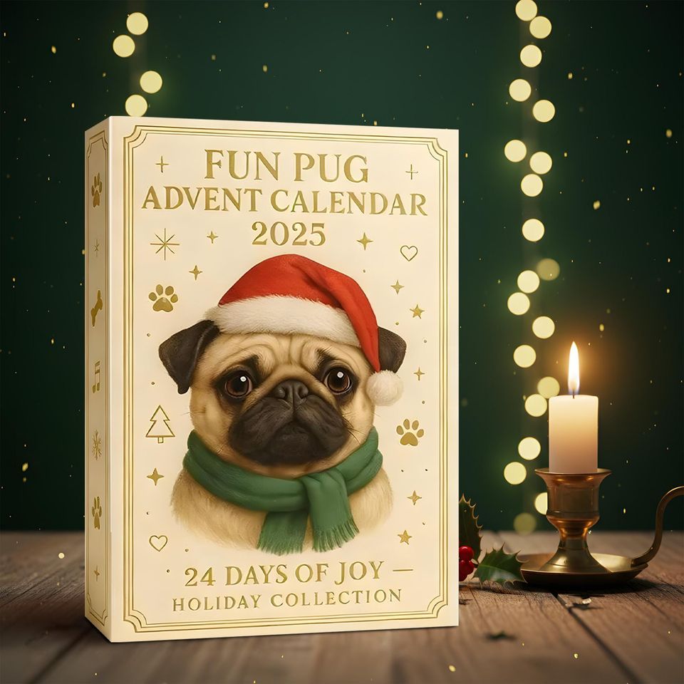 Pug Dog Advent Calendar 2025 2D Acrylic Gift, 24 Pcs Cute Pug Figures, Christmas Countdown Calendar, Unique Holiday Gift, Xmas Decor - Image 4