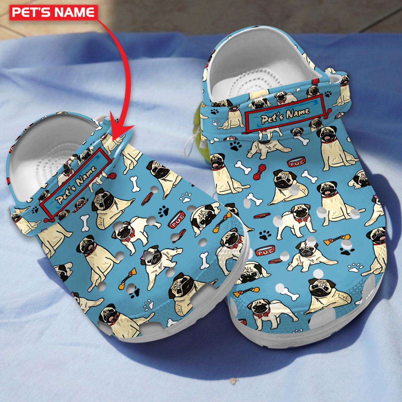 Pug Dog Crocs Crocband Clogs Shoes Comfortable For Men Women and Kids