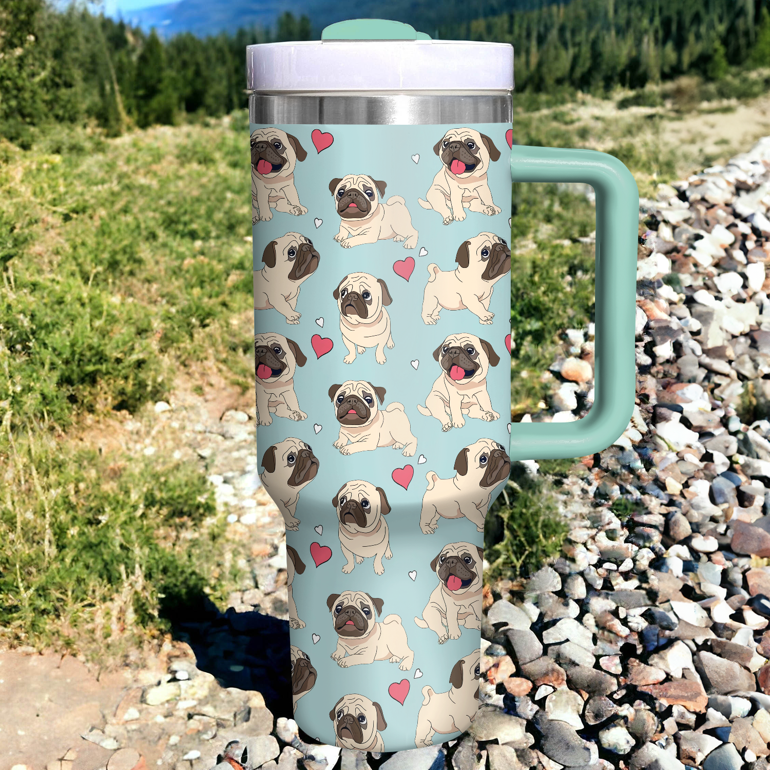 Pug Dog Custom Stanley Cup 40 oz 30 oz Tumbler With HandleTVC2301731