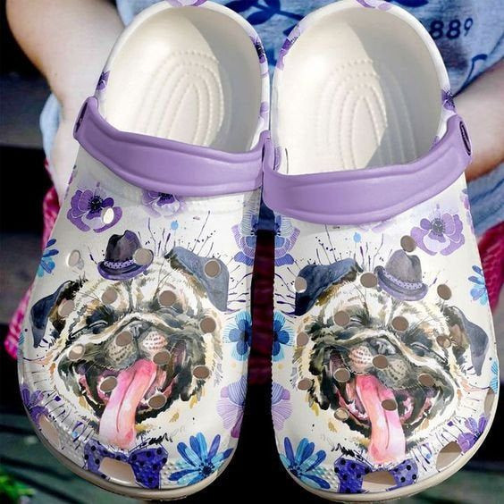 Pug Dog Love Rubber clog Shoes Comfy Footwear