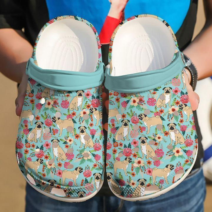 Pug Floral Pet clog Shoes